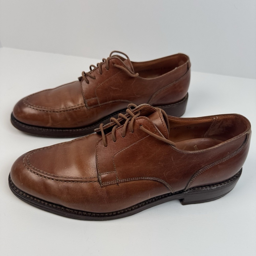 Ralph Lauren Polo Bench Made In England MC8142D SZ 7.5 D Moc Toe Derby Shoe - Picture 4 of 6